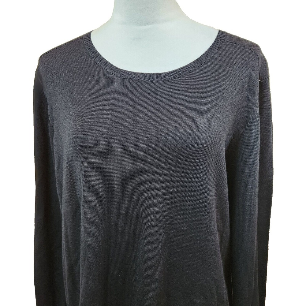 Spense Womens Knit Sweater Size 2XL Black Boho Slouchy Crew Neck Soft NEW NWT